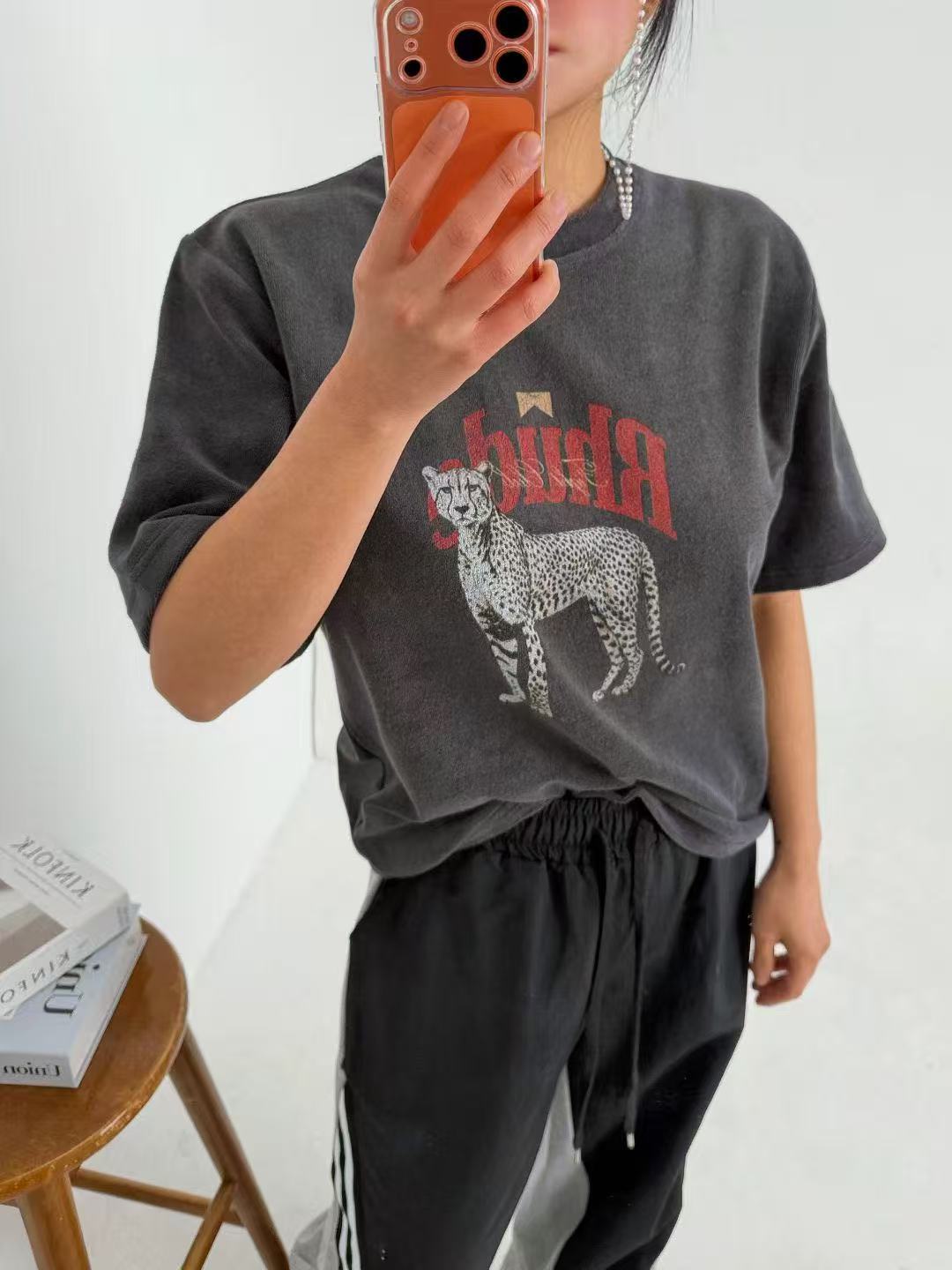 韓國直送Rhud Leopard Graphic Tee