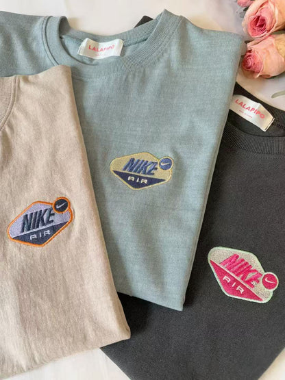 韓國直送Vintage Embroidered Tee