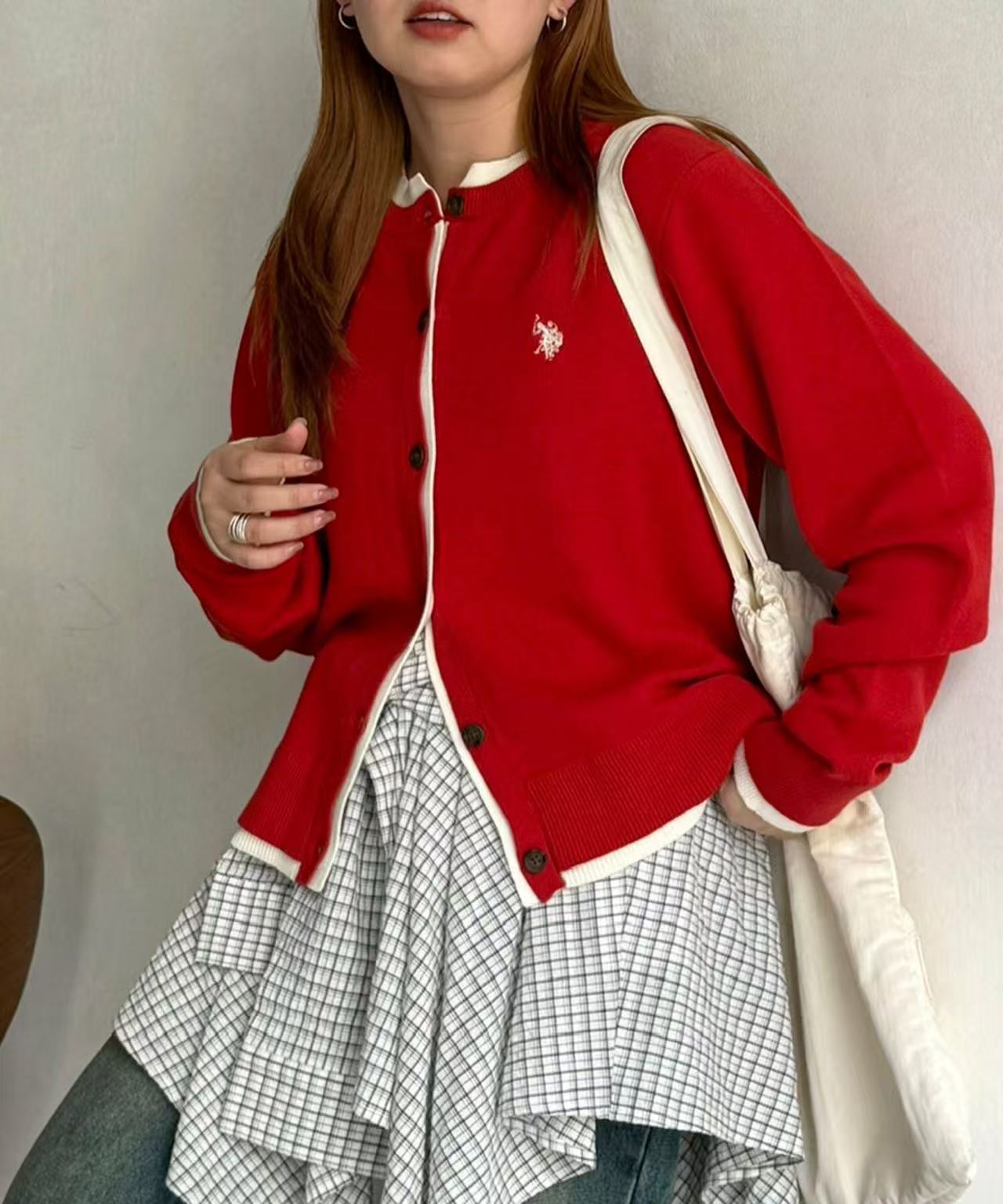 日本直送US Polo Faux Layered Sweat-Like Cardigan