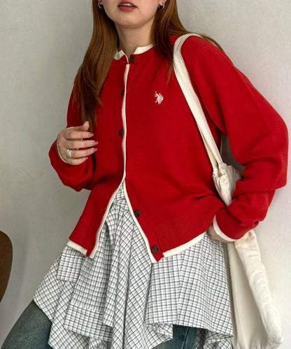 日本直送US Polo Faux Layered Sweat-Like Cardigan