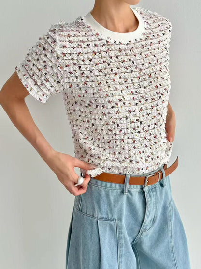 韓國直送Textured Lace Blossom Top