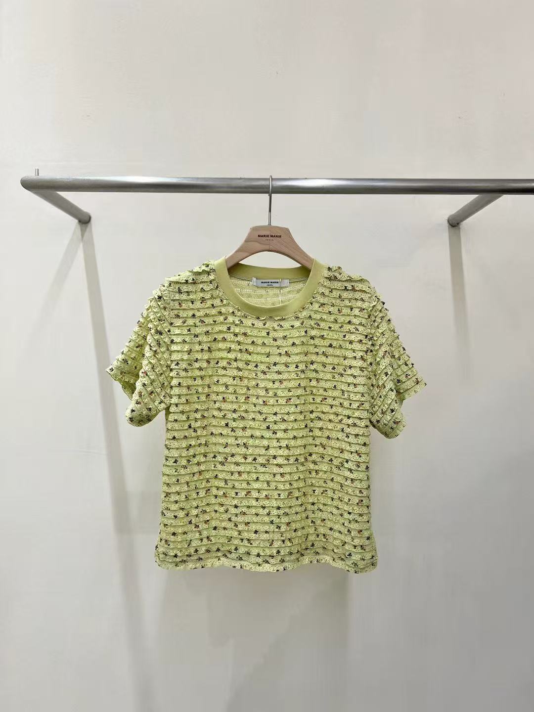 韓國直送Textured Lace Blossom Top