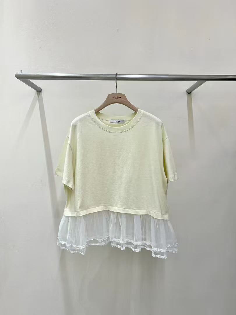 韓國直送Lace Trim Layered Tee 🌼