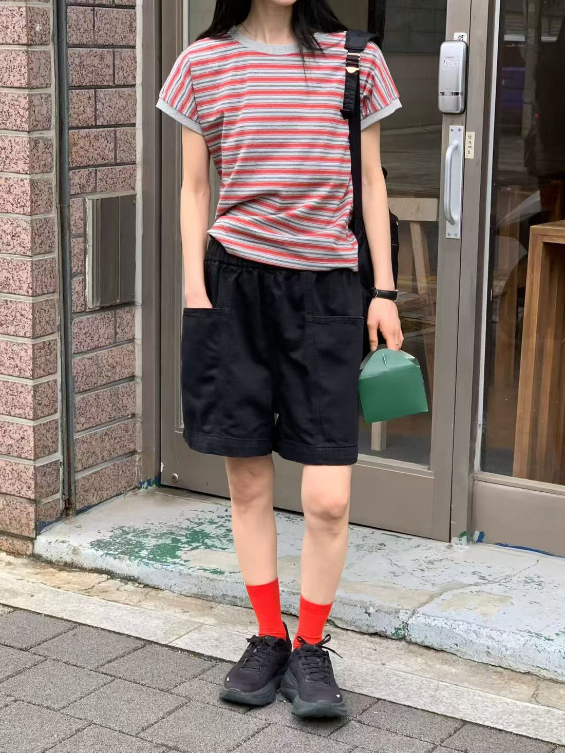 韓國直送Vibrant Stripe Tee / Shorts