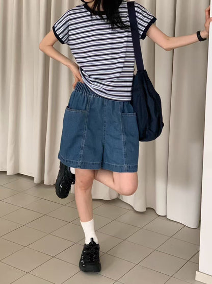 韓國直送Vibrant Stripe Tee / Shorts