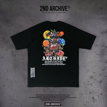 韓國直送🇰🇷 2ND ARCHIVE Floral Cyber-Bear Graphic Tee