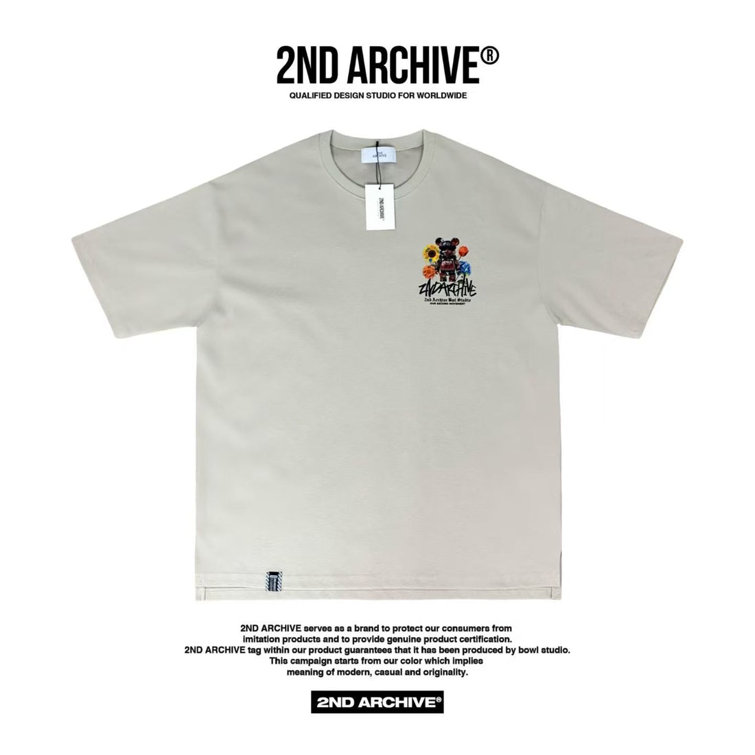 韓國直送🇰🇷 2ND ARCHIVE Floral Cyber-Bear Graphic Tee