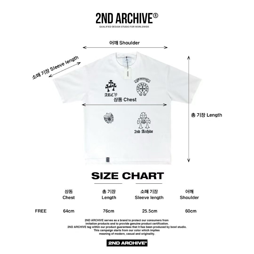 韓國直送🇰🇷 2ND ARCHIVE Assorted Cross Oversized Tee