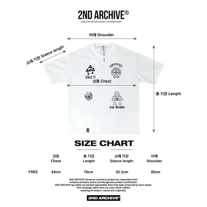 韓國直送🇰🇷 2ND ARCHIVE Assorted Cross Oversized Tee