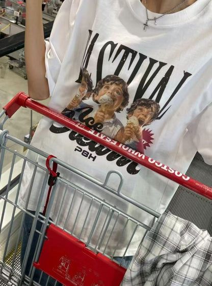 🇰🇷韓國直送🇰🇷 PLUS 82 HIYA Retro Ice Cream Festival Tee