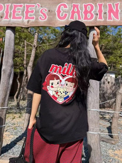 🇰🇷Direct from Korea🇰🇷 PLUS 82 HIYA Vintage Cartoon Heart Graphic Tee
