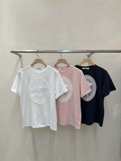 🇰🇷韓國直送🇰🇷 MARIE  "ENHANCE" Collar Embroidery Tee