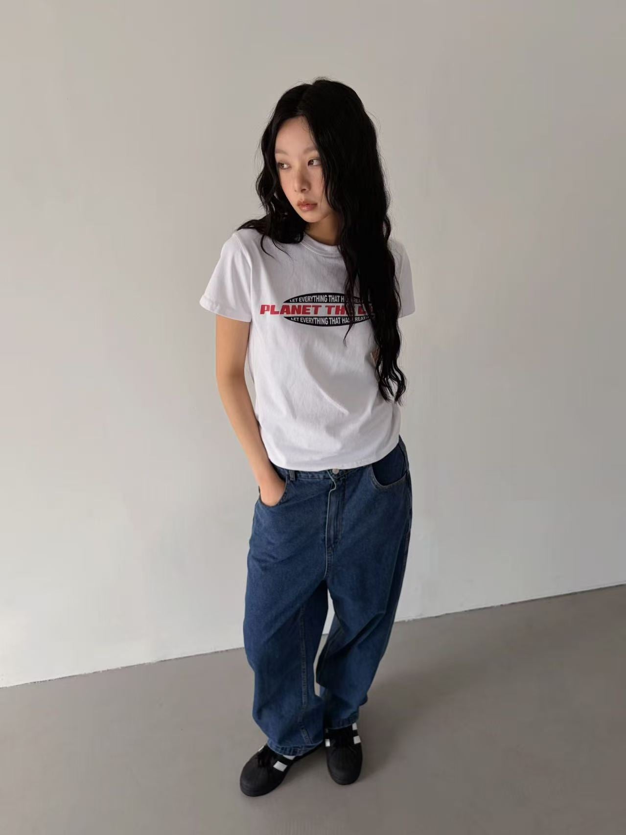 Korean Direct-Shipment Planet Vision Graphic Tee / Jeans
