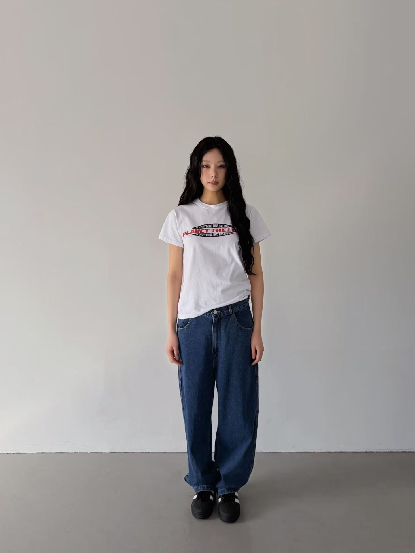 Korean Direct-Shipment Planet Vision Graphic Tee / Jeans