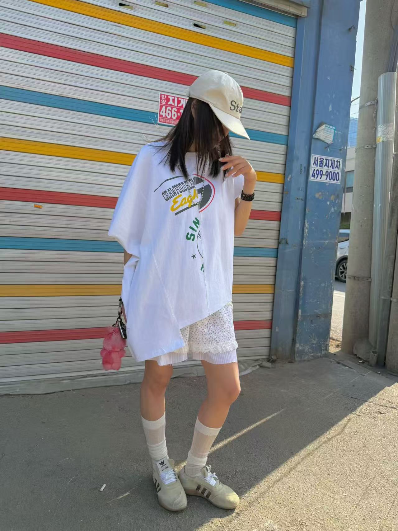 韓國直送Asymmetric "EAGLE" Graphic Oversized Tee /  Pants