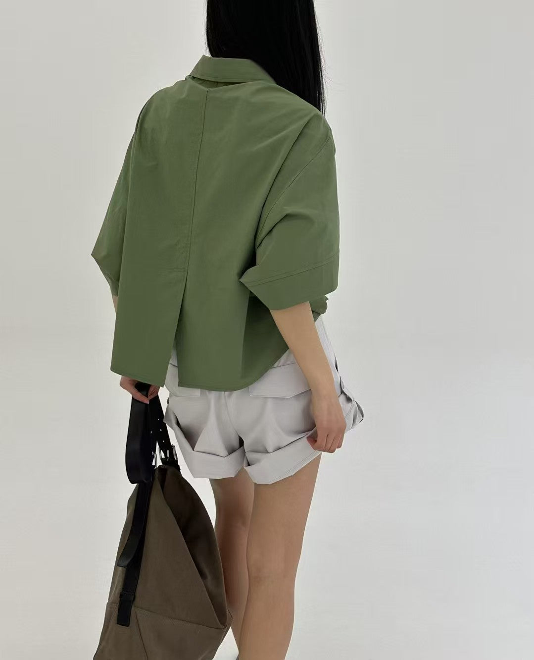 Korea Direct Shipping Geometric Cape-Sleeve Blouse