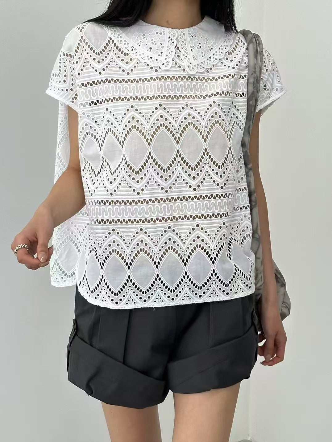 韓國直送Vintage Peter Pan Collar Lace Top  / Pants 短褲
