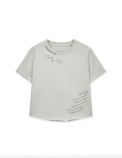 Matin Kim Graffiti Round Hem Crop Tee