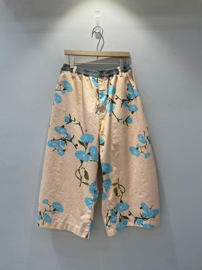 韓國直送Impressionist Floral Cropped Pants