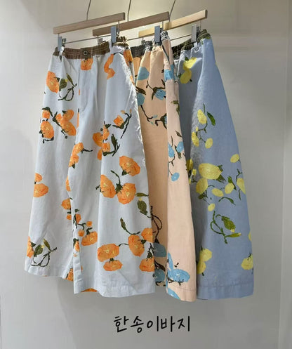 韓國直送Impressionist Floral Cropped Pants