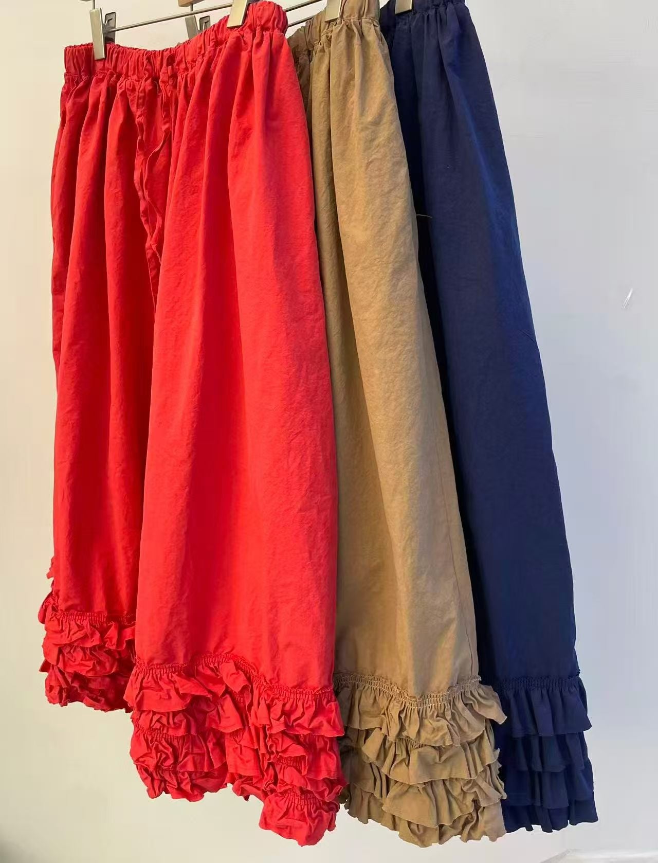 Korean Direct Delivery Cozy Tiered Ruffle Gaucho Pants