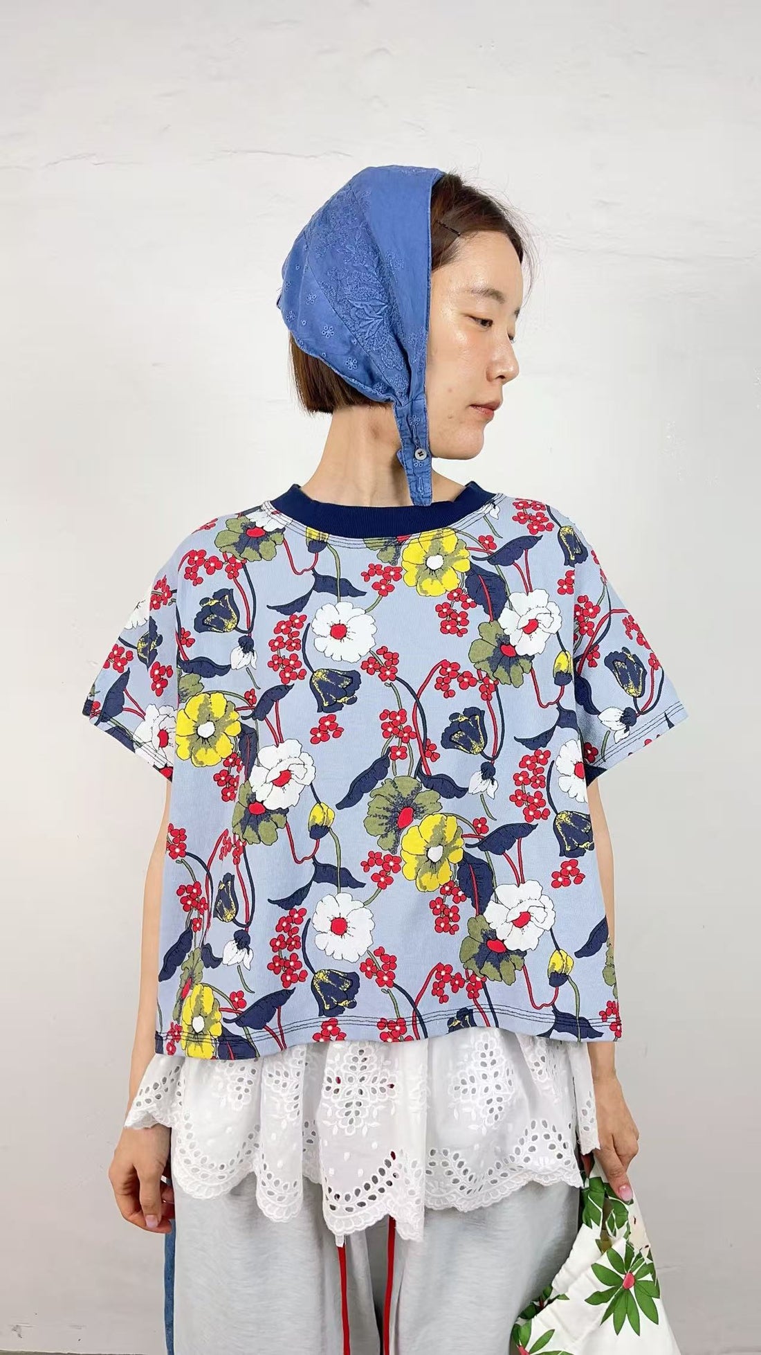 韓國直送Vintage Flora Oversized Tee