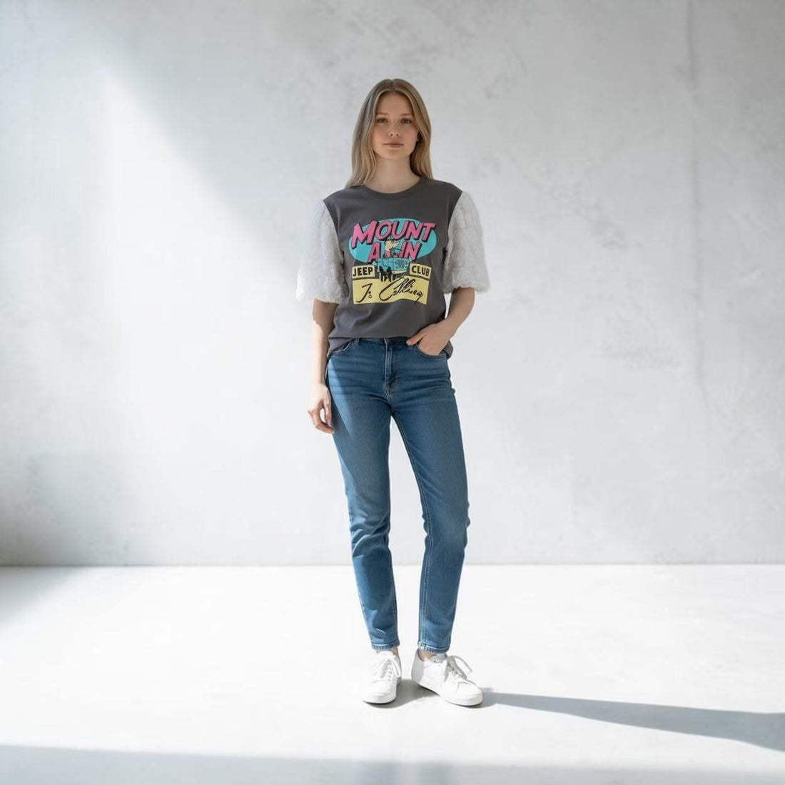 韓國直送Jeep Life Puff Sleeve Top