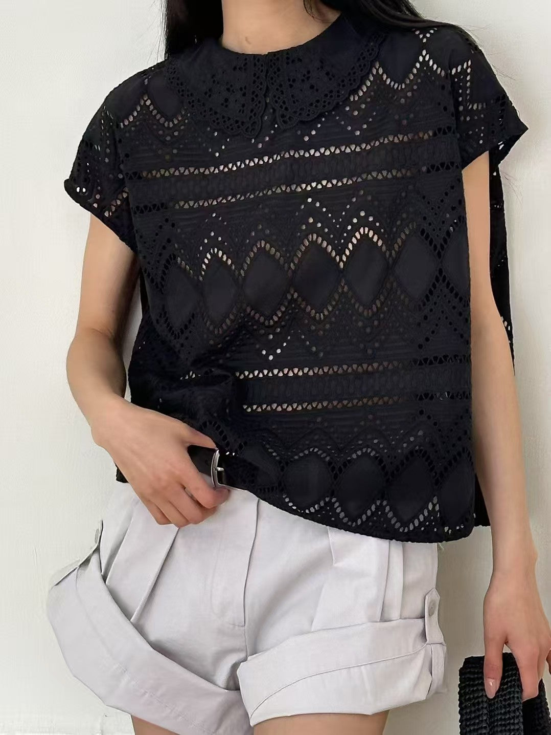 韓國直送Vintage Peter Pan Collar Lace Top  / Pants 短褲