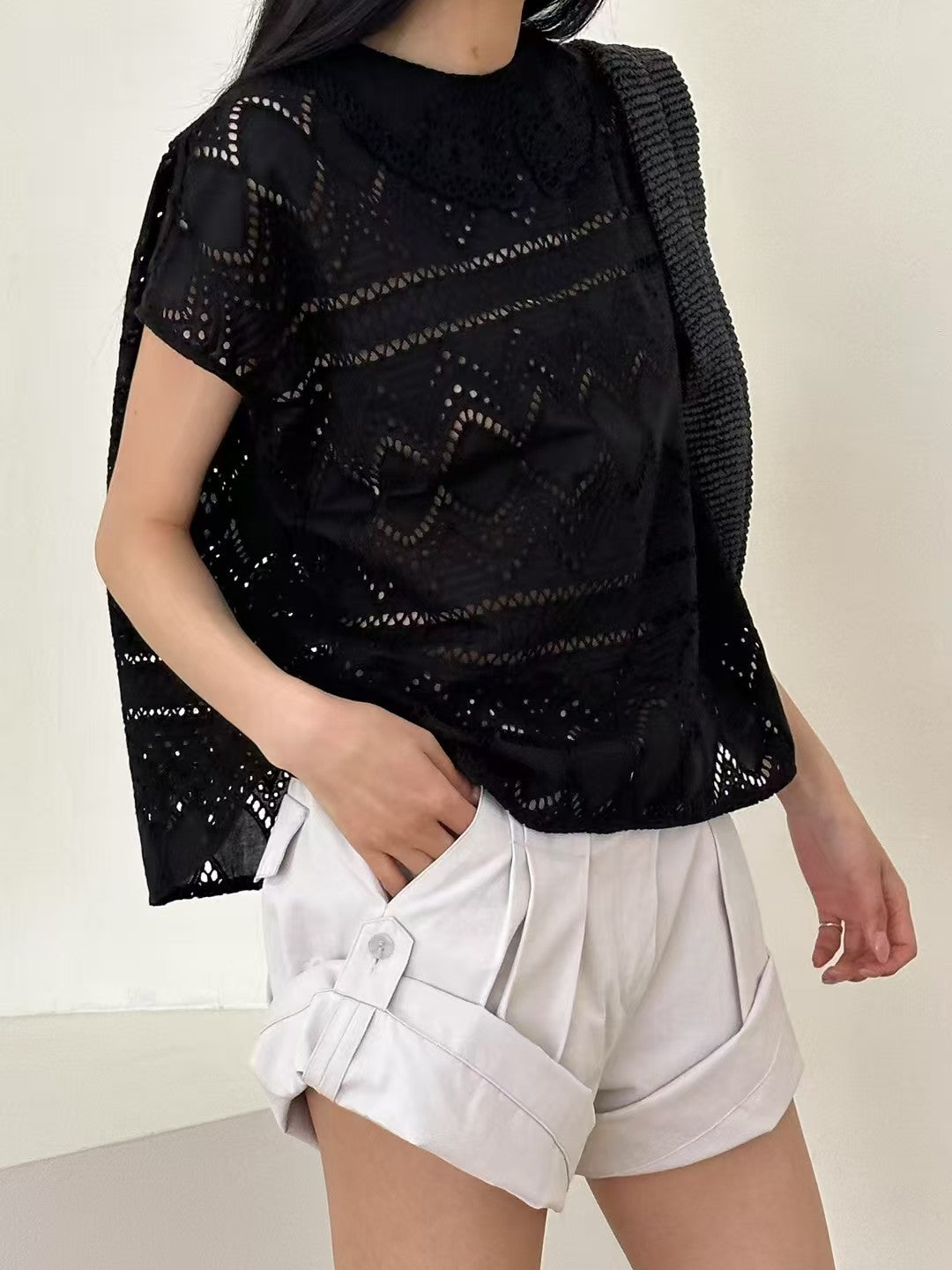 韓國直送Vintage Peter Pan Collar Lace Top  / Pants 短褲