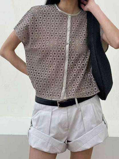 Korea Direct Amélie Floral Eyelet Shirt
