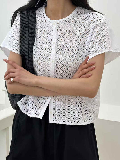 Korea Direct Amélie Floral Eyelet Shirt