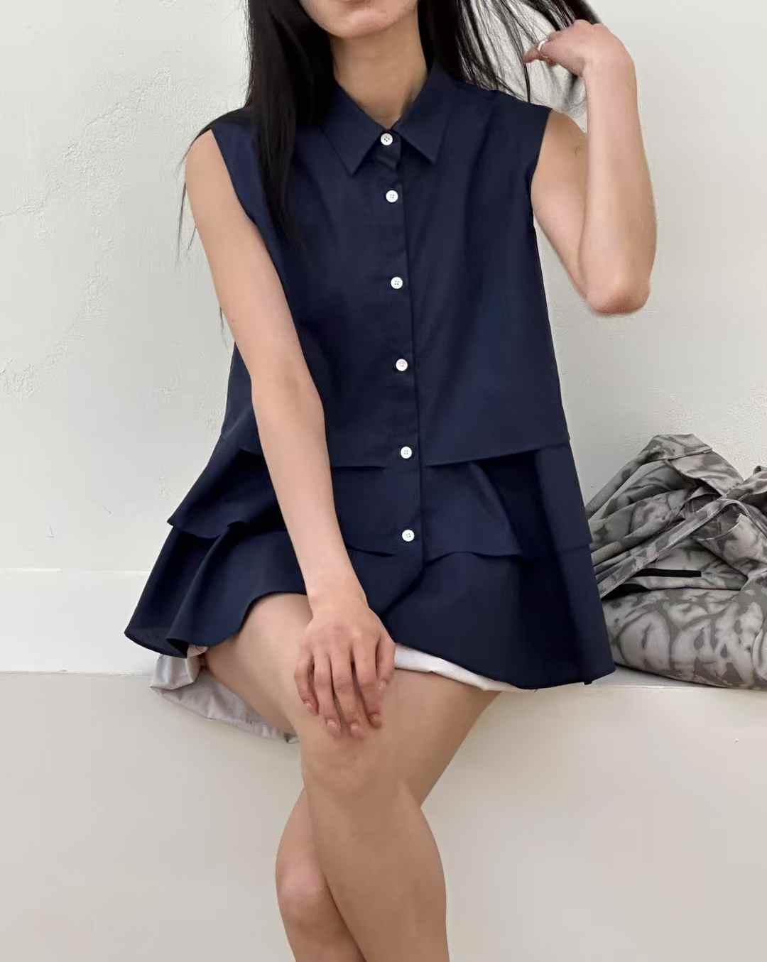 韓國直送Tiered Harmony Sleeveless Shirt