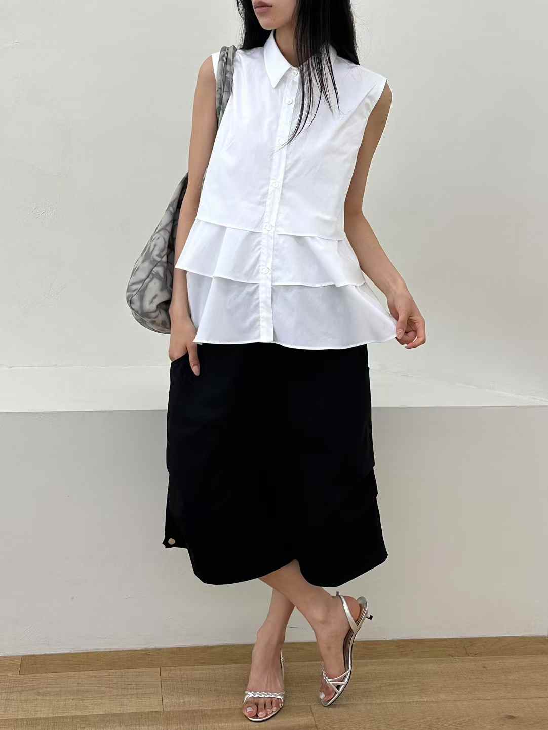 韓國直送Tiered Harmony Sleeveless Shirt