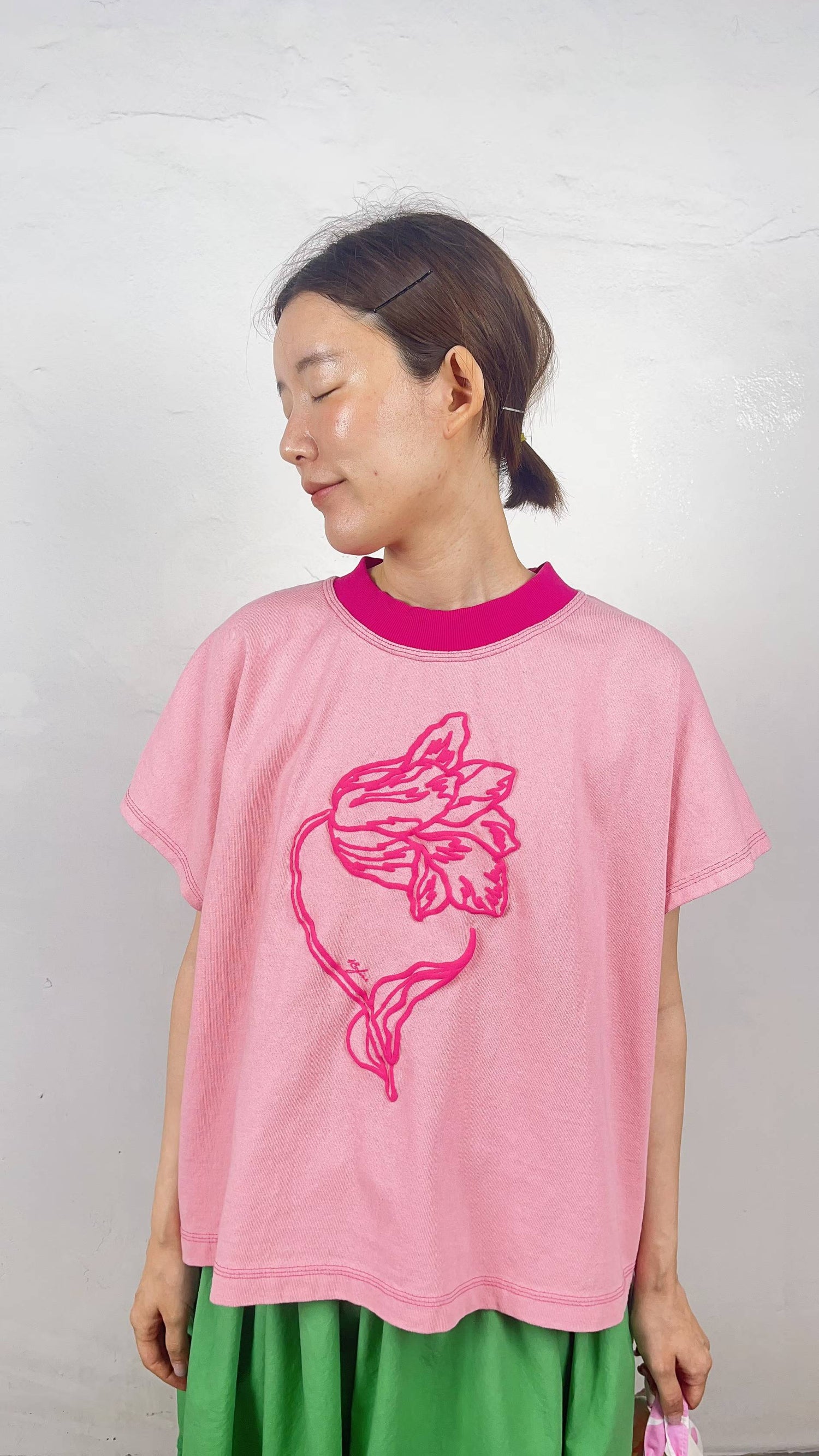 韓國直送City Girl Slouchy Floral Tee