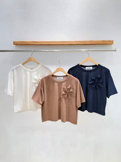 Petal Whispers Corsage Tee - Shipped Directly from Korea