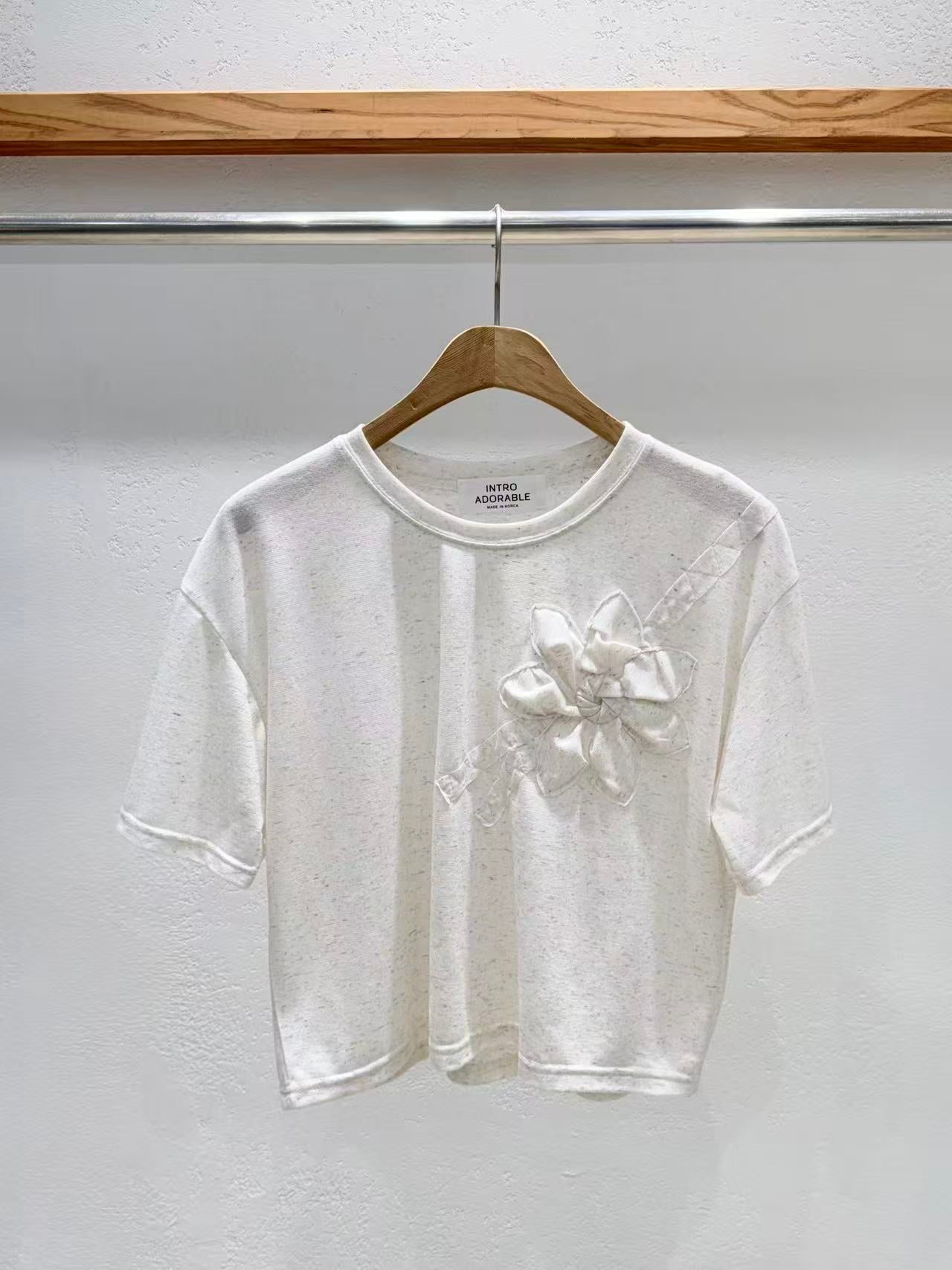 Petal Whispers Corsage Tee - Shipped Directly from Korea