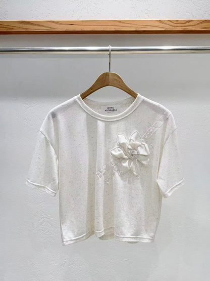Petal Whispers Corsage Tee - Shipped Directly from Korea