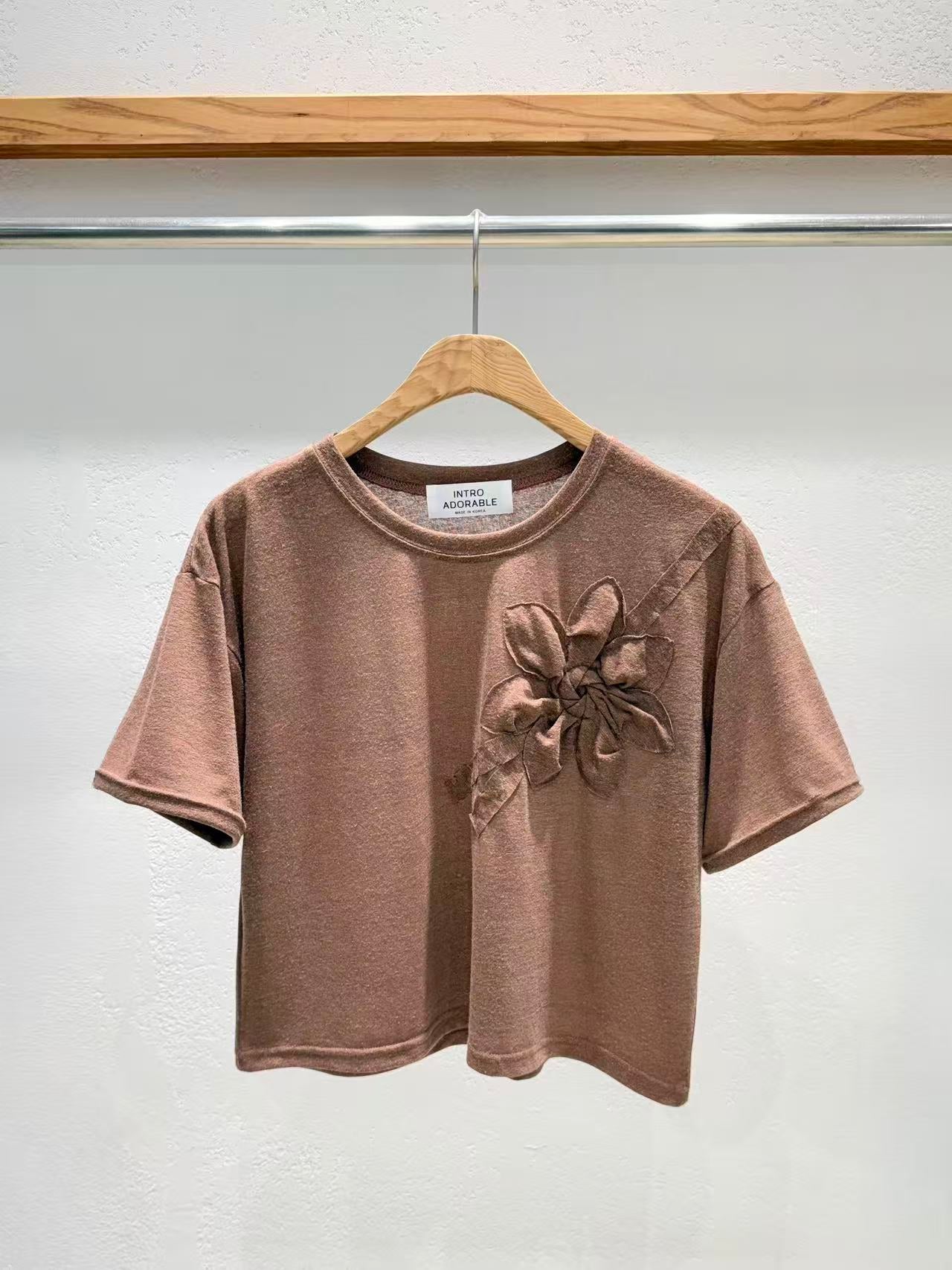 Petal Whispers Corsage Tee - Shipped Directly from Korea