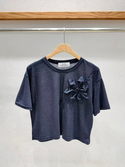 Petal Whispers Corsage Tee - Shipped Directly from Korea