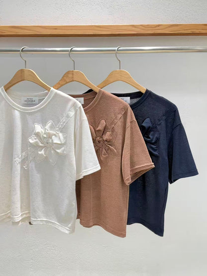 Petal Whispers Corsage Tee - Shipped Directly from Korea