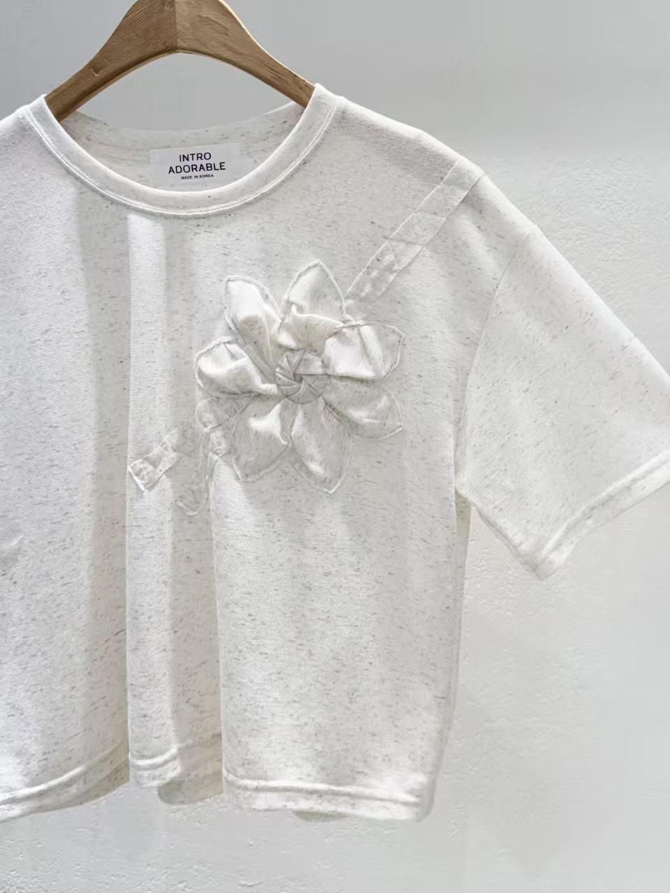 Petal Whispers Corsage Tee - Shipped Directly from Korea