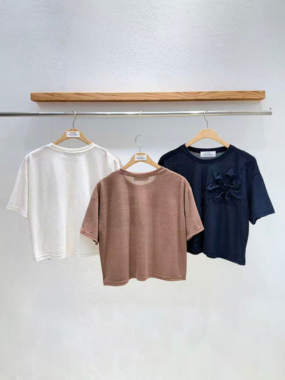 Petal Whispers Corsage Tee - Shipped Directly from Korea