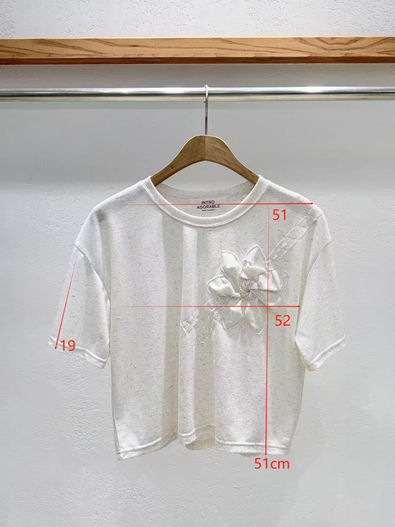 Petal Whispers Corsage Tee - Shipped Directly from Korea