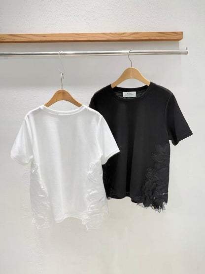 Korean Direct Ship Side Ruffle Detail Tee