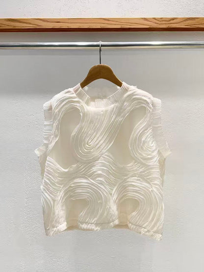 韓國直送Textured Wave Sheer Top