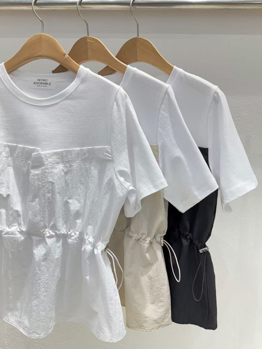 韓國直送Adora Layered Drawstring Tee