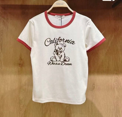 韓國直送WHO.A.U California Dream Bear Tee 🌟貨期3-4 星期🌟