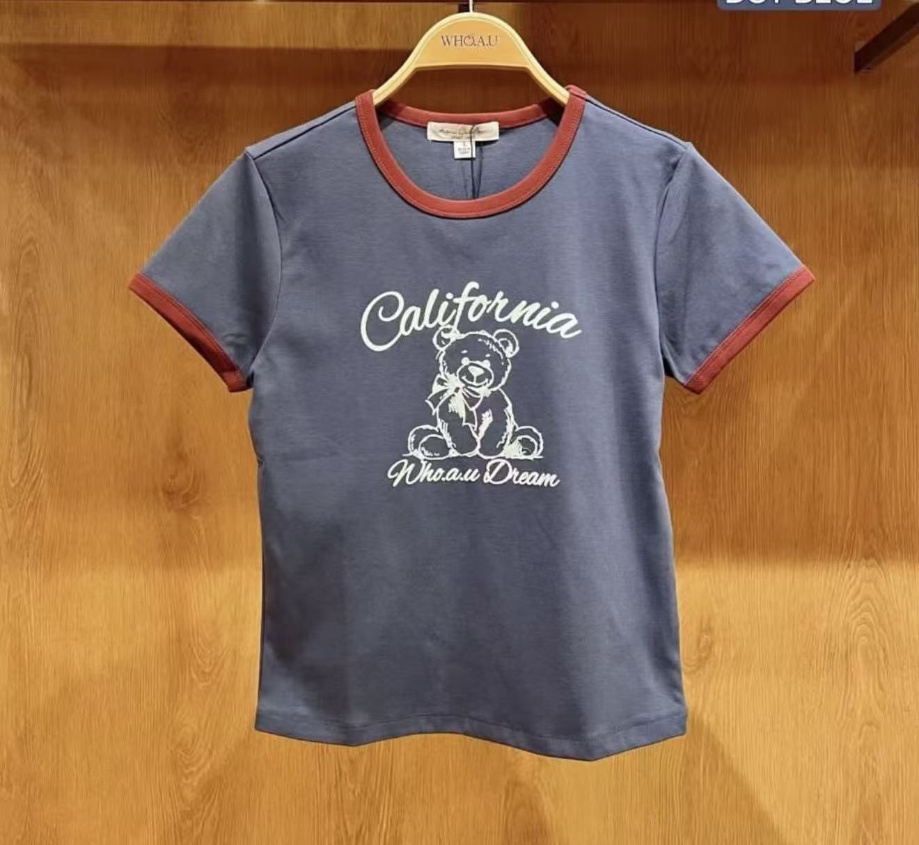 韓國直送WHO.A.U California Dream Bear Tee 🌟貨期3-4 星期🌟
