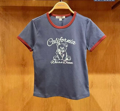 韓國直送WHO.A.U California Dream Bear Tee 🌟貨期3-4 星期🌟