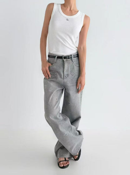 韓國直送Glitter Heart Jeans